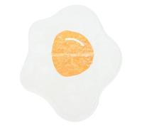 SECFOU Beige Faux Sheepskin Poached Egg Floor Mat with Water Absorbent and Non-slip Polyester Material, for Guesthouse Or Living Room Use, Unique Cartoon Style Bath Rug