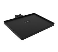SECFOU Black Clip-on Mic Sound Card Tray Microphone Stand Shelf with Height Adjustable Design Thickened Edges Abs Metal Material for Holding Gadgets