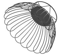 SECFOU Black Metal Basket Pastry Holder Large Diameter Ring Base Iron Portable Firmly Placed Elegant Design for Family Members Home Decoration