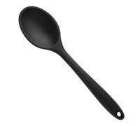 SECFOU Black Silicone Small Spoon Nonstick Kitchen Cooking Spoon for Stirring Serving and Mixing Suitable for Home Cooking