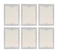 SECFOU Blank Graduation Certificate Paper Two-Side Offset Paper 12k Border Inner Pages A4 Set of 6 Pieces Easy to Write for Academic Awards and Volunteer Use