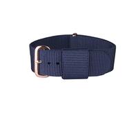SECFOU Blue Nylon Watch Replacement Strap with Rose Gold Buckle, Simple and Timeless Design, Secure Fit for Smartwatches and Classic Watches, Soft and Sturdy Material