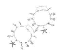 SECFOU Boho Beach Anklets for Women Adjustable Zinc Alloy Ocean Charms Conch Foot Jewelry Summer Versatile Anklet Bracelet