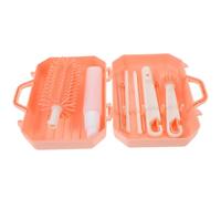 SECFOU Bottle Cleaner Brush Straw Cleaner Milk Bottle Nipple Brush Portable Storage Box Travel Drying Rack