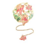SECFOU Brass Reader Bookmark with Artistic Pendant, Decorative and Convenient Page Marker for Business and DIY Craft Projects, Stylish and Chic Book Accessories for Readers and Writers