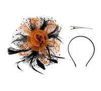 SECFOU Bright Green Fascinator Party Accessory with Delicate Gauze and Plume Design, Lightweight Portable Head Dress for Engagement or Photograph Prop, Multi-function and Wear-resistant