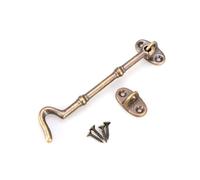 SECFOU Cabin Hook with Screws Brass 12cm Vintage Style Solid Polished Hook Catch Easy to Install and Use Sturdy Rustic Hardware for Garages and Cabinets