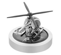 SECFOU Car Air Freshener Diffuser Silver Helicopter Shaped Solar Powered with Fragrance Diffusion Aluminium Alloy Decoration for Car and Home Interior