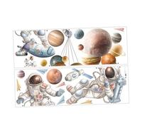 SECFOU Cartoon Astronaut Wall Stickers Space Astronaut Starry Wall Sticker with High-Definition Printing Removable PVC Material Cheerful Style for Bedroom