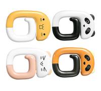 SECFOU Cartoon Panda Schoolbag Hooks 4pcs ABS Material Foldable Anti-Slip Desk Backpack Hangers for Classroom Use