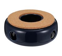 SECFOU Ceramic Teapot Warmer Blue Hollow Base Candle Holder Tea Heater for Glass Floral Teapot Japanese Style Tea Stove Warmer