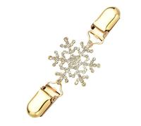 SECFOU Christmas Snowflake Sweater Clip Brooch, Rhinestone Cardigan Clip Shawl Clasp for Women’s Winter Clothing Accessories, Festive Snowflake Collar Pin for Holiday Outfits