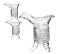 SECFOU Clear Glass Wine Dispenser Retro Chinese Style Liquor Cups Cups Decanter for Home Bar Parties and Alcohol Lovers