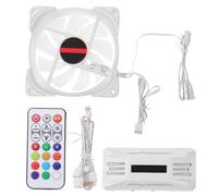 SECFOU Cm White Rgb Cooling Fan with Double-sided Lighting Design, Abs Material, Ultra Silent PC Case Fan with Cool Colour Changing Light for Desktop Computer CPU Radiator