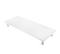 SECFOU Computer Monitor Riser Stand and Additional Storage Space Wooden with Multi-functional Design Simple Elegant Desktop Organizer White Monitor Storage Stand for Office and Home Use