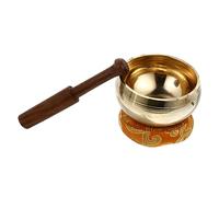 SECFOU Copper Tibetan Singing Bowl Set with Striker and Cushion for Yoga Meditation, Therapeutic and Calming Effect, Golden Handcrafted Sound Bowl for Mindfulness and Relaxation Random Random Color