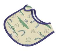 SECFOU Cotton Bib with Cute Crocodile Pattern Soft Absorbent Drool Towel for Feeding Breathable Saliva Cloth for Boys and Easy-clean Saliva Bib for Weaning