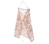 SECFOU Cotton Nursing Cover Breastfeeding Apron for Moms with Adjustable Shoulder Strap Full Privacy Feeding Cover Lightweight Portable Breastfeeding Supplies in Pink for Outdoor Use