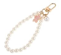 SECFOU Creative DIY Beaded Pearl Phone Charm Strap Cell Phone Lanyard with Glass Imitation Pearls Keychain Bag Pendant for Women’s and Handbag Accessories