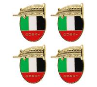 SECFOU Creative Dubai Brooch Pin with Artistic Tower Statue Design Zinc Alloy 4pcs for Women National Flag Decoration Chic Costume Prop for Outfit and Home Decor