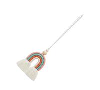 SECFOU Creative Rainbow Shape Hanging Decor Car Perfume Air Freshener with Cotton Rope and Wooden Beads for Car Decoration and Keychain Decoration