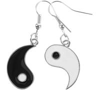 SECFOU Creative Tai Chi Earrings for Women Black and White Yin Yang Irregular Dangle Ear Danglers Retro Stylish Ear Decoration Lightweight and Easy to Match for Casual and Banquet Outfits