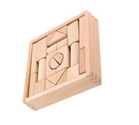 SECFOU Creative Wooden Blocks Educational, Beige Wooden Geometric Blocks Set, Material for Hand-eye Coordination Development during Games and Studying