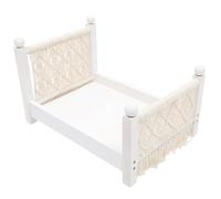 SECFOU Crib Newborn Photography Prop Wood Hand-woven Bed for Newborns for Studio Home Sessions