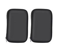 SECFOU Digital Hard Drive Bags EVA Storage Cases 2Pcs Shockproof Portable Organizer Multiple Compartments for Travel Electronics Accessories Black 12X10X4Cm