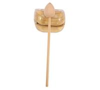 SECFOU Double Ring Wooden Knocker Buddhist Percussion Instrument Set Natural Wood Musical Toy for Boys and Girls Traditional Handcrafted Knockerstick for Music Teaching and Meditation