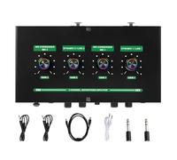SECFOU Dual Channel Mic Preamp with Echo and Volume Control, Powered Vocal with Plastic and Metal Build, for Streaming Use and Teaching Lectures, Includes Cables Set