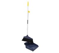 SECFOU Dustpan and Brush Set with Long Handle, Soft Bristle Indoor Broom and Dustpan for Cement and Tile Floors, Ergonomic Handle, Plastic and Metal Material, Household Cleaning Tool