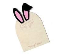 SECFOU Easter Bunny Baby Hand and Footprint Kit Wooden Keepsake Ornament DIY Memory Frame for Newborns Home Decor and Baby Shower with Sturdy Craftsmanship in Pink