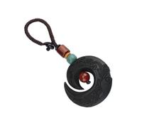SECFOU Ebony Keychain Lightweight and Compact Synthetic Material Keyring with Unique Chinese Style Design for Handbag and Backpack DIY Decoration Black