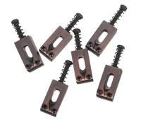 SECFOU Electric Guitar Tremolo Bridge Saddle Set for Stable String Tension 6pcs with Zinc Alloy Material and Black Screws, Featuring Straight Spring Design and Increased Structural