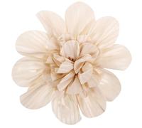 SECFOU Elegant Beige Chiffon Floral Brooch Minimalist Three-tone Flower Lapel Pin Accessory with Secure Pin Design, Versatile Appeal for Casual and Formal Wear for Women