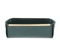 SECFOU Elegant Nordic Leather Jewelry Tray with Gold Edge, Practical Desktop Storage for Keys and Mobile Phones, Small Sundries Tray Suitable for Bedroom and Bathroom Organiser