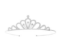 SECFOU Elegant Silver Rhinestone Crown Headband Alloy and Bride Hair Accessory, Decorative and Delicate, for Wedding, Cosplay Thanksgiving Events