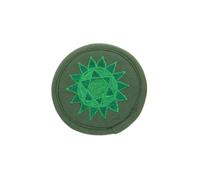 SECFOU Embroidered Sound Bowl Mat Prop Made of Cotton Cloth Compact Design and Lightweight Features, Green Rounded Cushion Pad as A Gift for Yoga and Meditation