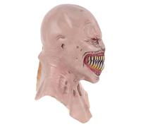 SECFOU Eye-catching Khaki Halloween Mask with Movable Mouth, Realistic Evil Face Shape for Cosplay and Decorations, Comfortable to Wear, Scary Prop for Halloween