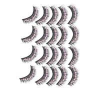 SECFOU False Eyelashes Long Fiber with Rhinestones 10 Pairs Black for Latin Dance Performances Makeup Enhancement Friendly for Beginners