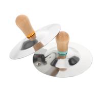 SECFOU Finger Cymbals for Kids and Group Music Activities for Children's Music Education with Metal and Wood Material, Precise Sound Quality and Portable Design