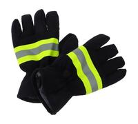 SECFOU Fire-resistant Insulated Cotton Work Gloves with Flame Protection, Heat Resistant Firefighting Gloves for Rescue and Emergency Use, Five-finger Safety Hand Protection