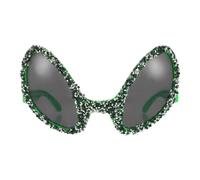 SECFOU Funny Alien Glasses for Adults with Rhinestone Decoration, Lightweight Comfortable Wear, Alien-shaped Big Eye Design, for Cosplay and Party Events