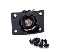 SECFOU Guitar Jack Socket Black Copper Output Jack Plate with Screws Compatible with Electric Guitar and Bass Easy Installation Durable Design for Optimal Performance