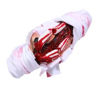SECFOU Halloween Accessory Blood Hand Bandage with Non-deformed White Cloth Material, Fadeless Scary Prop for Haunted House and Secret Room Party Decoration