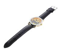 SECFOU Halloween Leather Casual Watch for Men and Women with Quartz Movement, Round Black Dial, Leather and Metal Strap, Featuring Time Accuracy and Stable Performance, for Cosplay