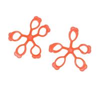 SECFOU Hand Grip Finger Strengthener 2Pcs Plastic Silicone Red for Dexterity Exercises and Guitar Finger Training for Athletes and Musicians