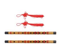 SECFOU Handmade Bamboo Flute for Beginners with Traditional Chinese Knot and Flute Diaphragm Natural Color Musical Instrument for Fine Craftsmanship and Tone Cultural Music