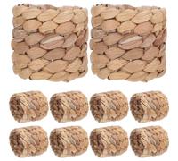 SECFOU Handwoven Boho Napkin Rings 5x5cm Set of 10 Rustic round Woven Napkin Holders Farmhouse Table Decor for Weddings and Holiday Dining